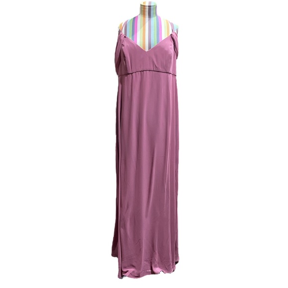 Dessy Collection Vivian Diamond Chiffon Maternity Dress in Rosewood - Picture 3 of 8